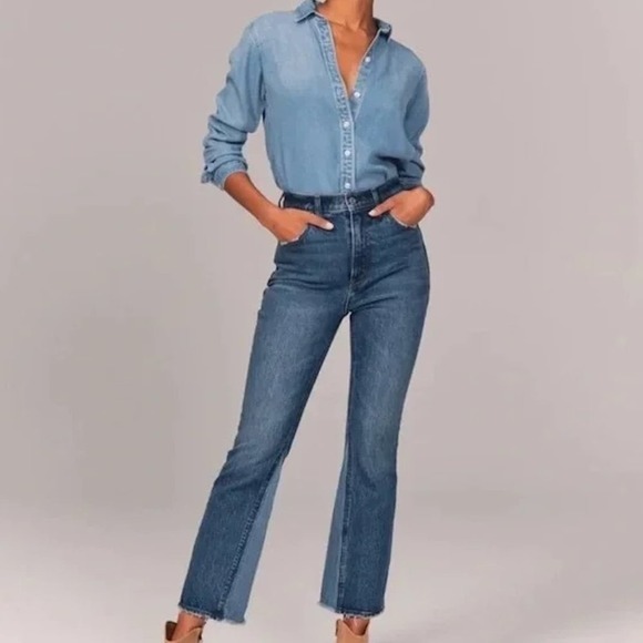 Abercrombie & Fitch Denim - Abercrombie & Fitch Ultra High Rise Kick Flare Jeans Size 32/14 Short NEW